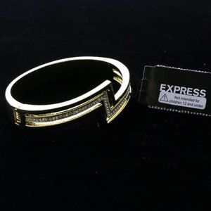 Express gold and crystal lightning clasp bracelet